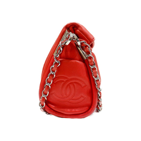 CHANEL Chain Shoulder Bag Side Coco Mark Salmon Pink Calfskin - Picture 3 of 8